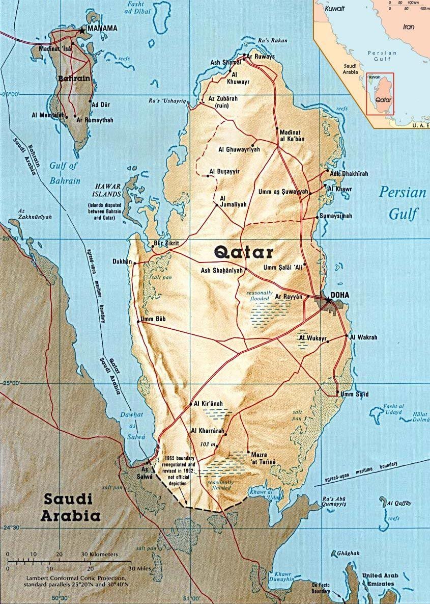 Kort over qatar øer