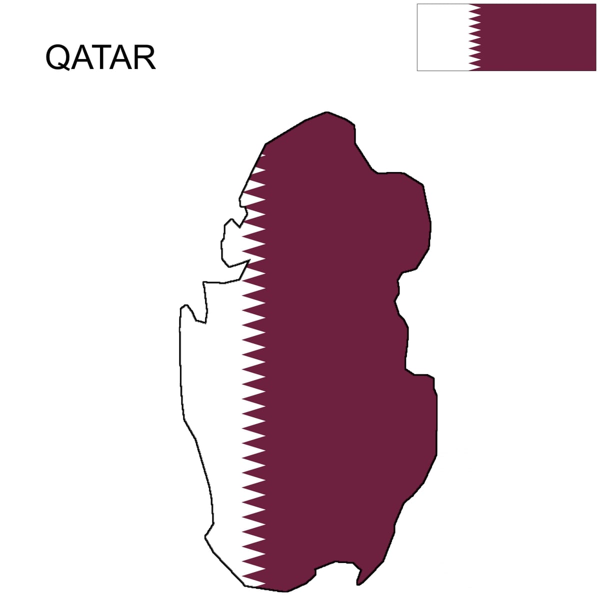 Kort over qatar flag