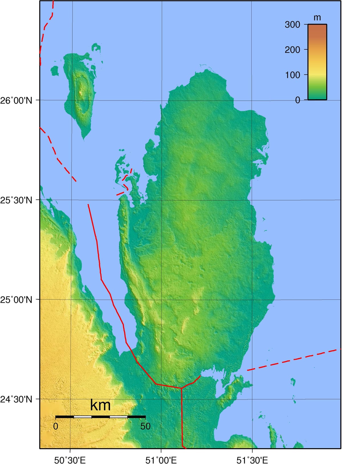 Kort over qatar geografi