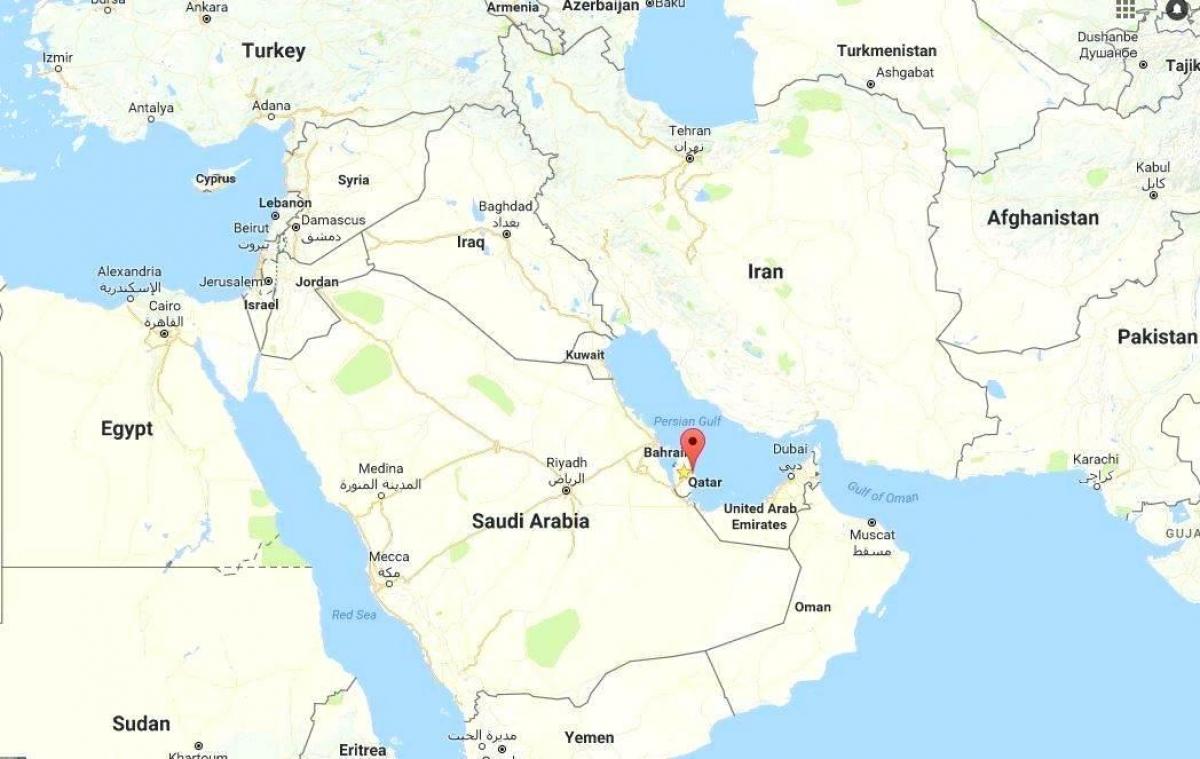 verden kort, der viser, qatar