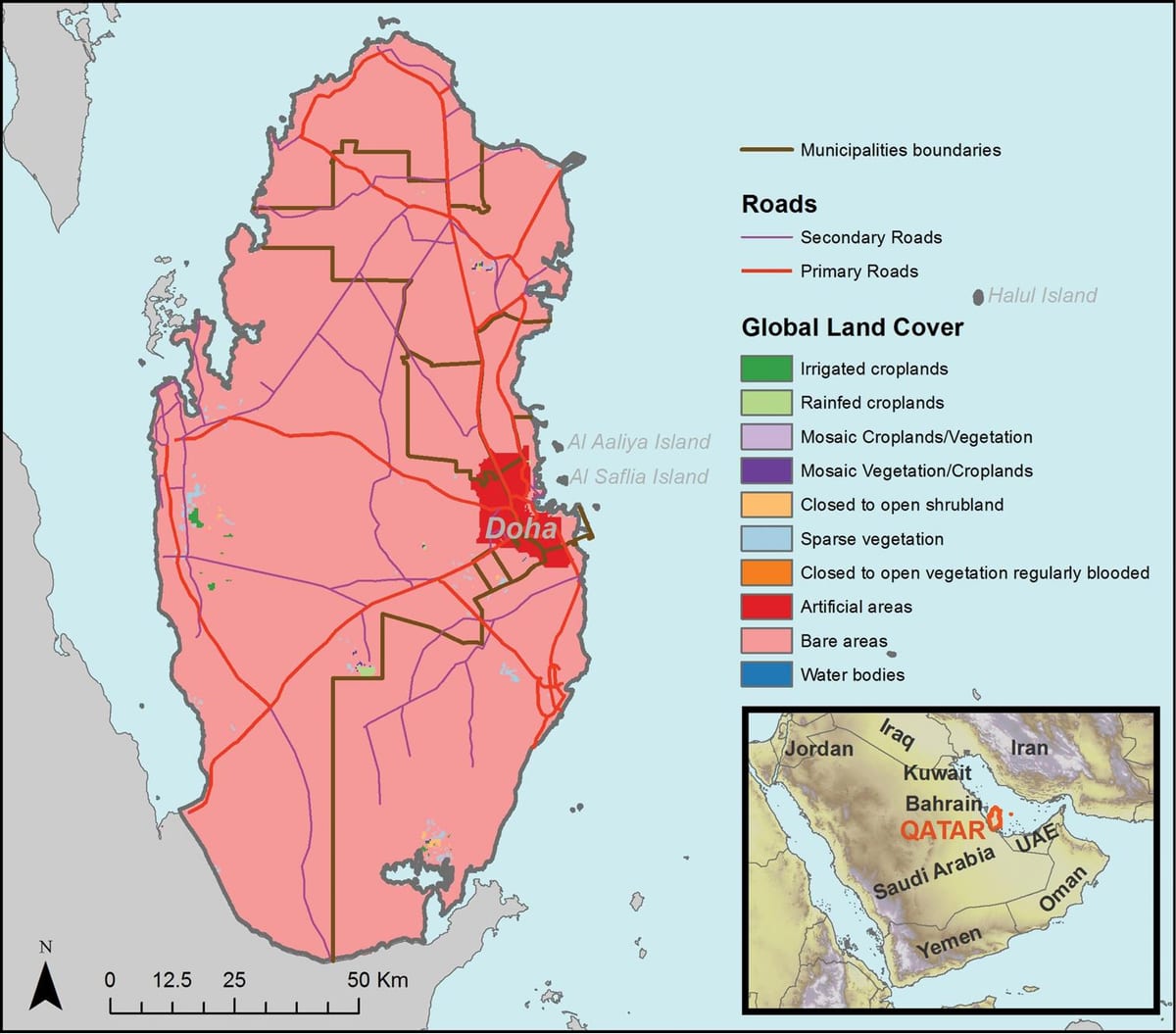 Kort over qatar klima