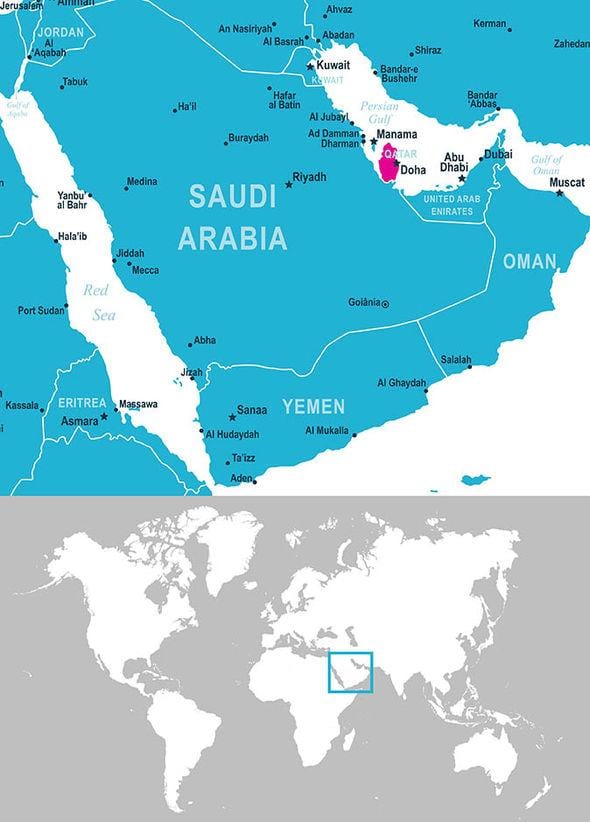 Kort over qatar placering