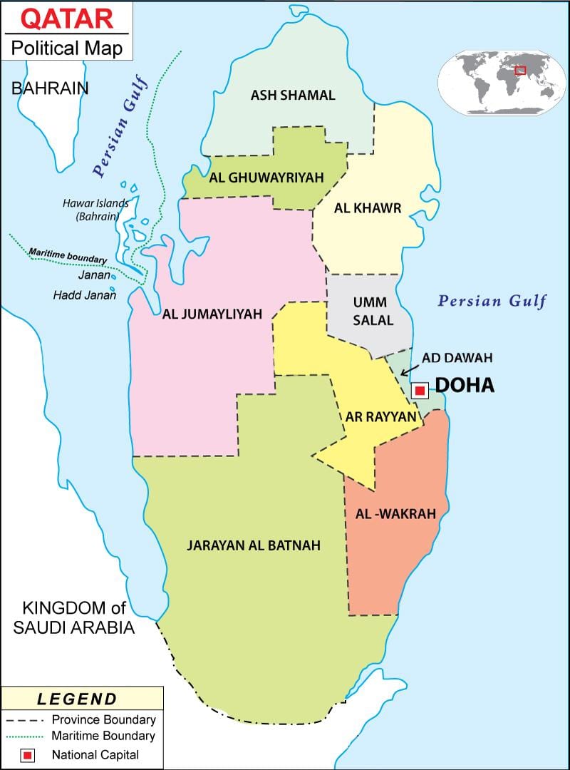 kort over qatar regionen