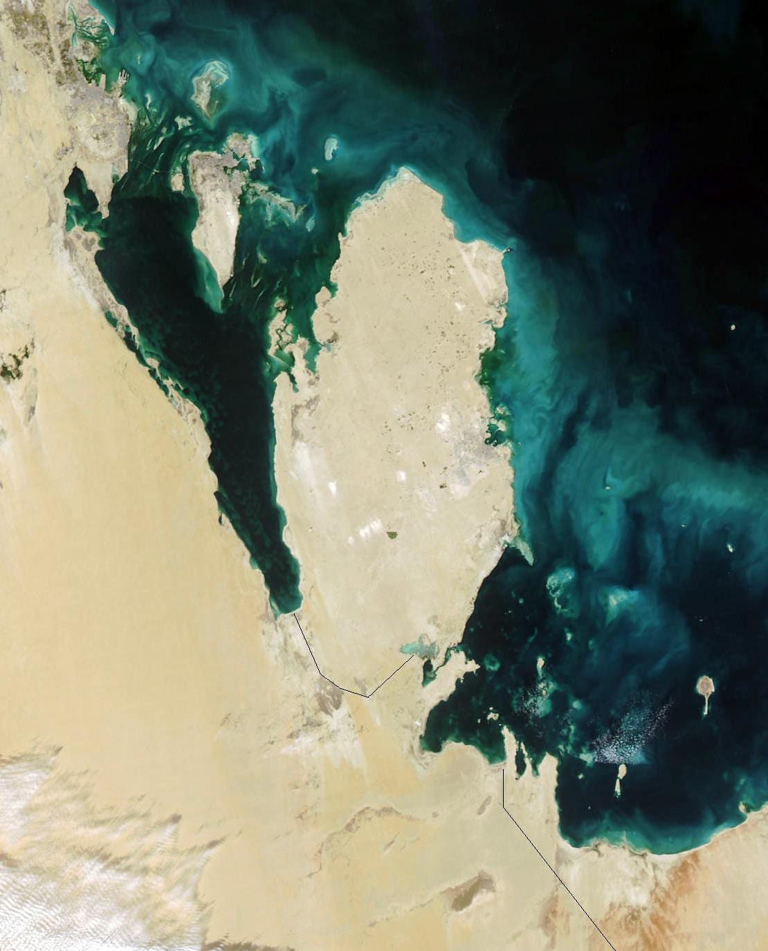 Kort over qatar satellit 