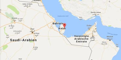 Kort af doha, qatar på verdenskortet