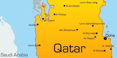 Kort over hovedstaden i qatar 