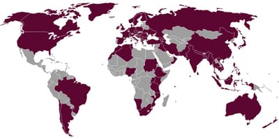 Qatar airlines destinationer kort