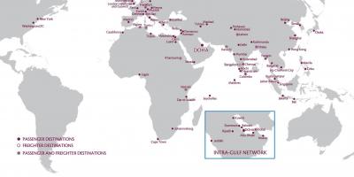 Qatar airways netværk kort
