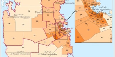 Kort over qatar befolkning