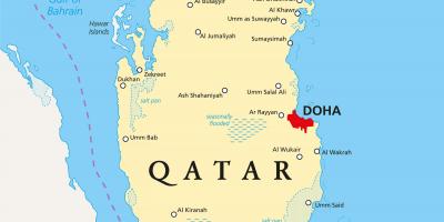 Qatar kort med byer