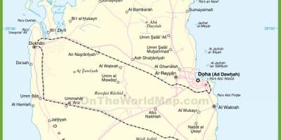 Kort over qatar detaljeret