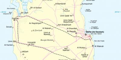 Qatar road rute kort